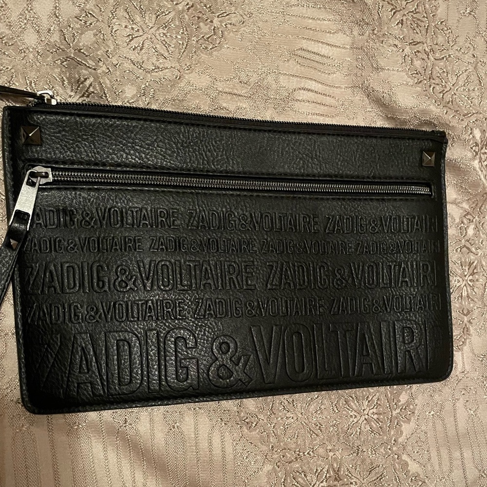 Zadig & Voltaire Embossed Black Clutch